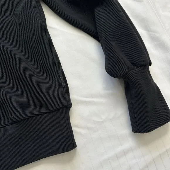 Varley Vine Half Zip Ribbed Ottoman Oversized Pullover Sweatshirt Black Size XS - Picture 6 of 9